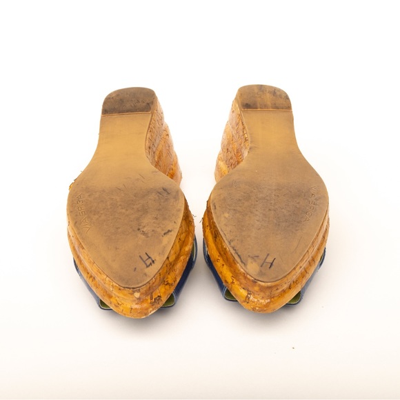 Blue Patent leather Via Spaga Wedge espadrilles size 6 1/2. - Picture 8 of 9